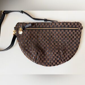 Clare V Black and Brown Woven Grande Fanny